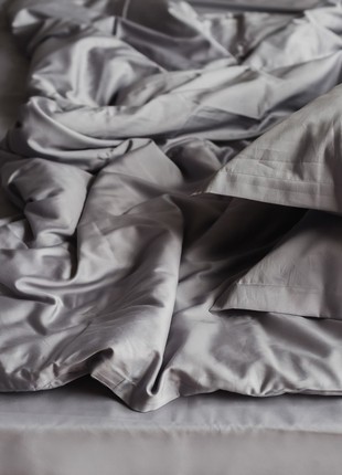 Satin bedding set GREY SMOKE single bed4 photo