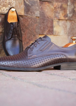 Perforated men's derby shoes Ikos 2655 photo