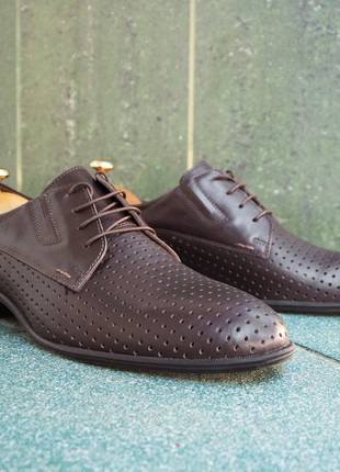 Perforated men's derby shoes Ikos 2652 photo