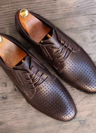 Perforated men's derby shoes Ikos 2653 photo