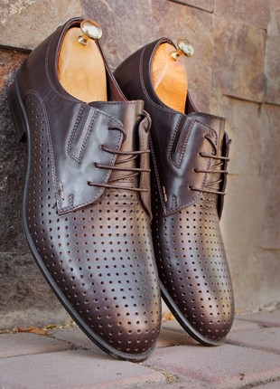 Perforated men's derby shoes Ikos 2651 photo