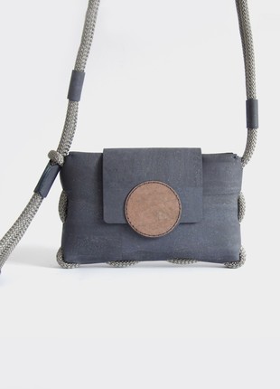 Crossbody bag Sunset in charcoal cork and rose stone1 photo