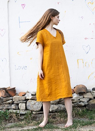 Unique linen dress-transformer7 photo