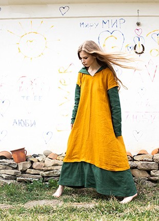 Unique linen dress-transformer6 photo