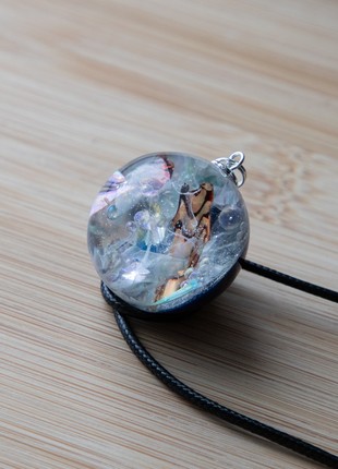 Resin universe pendant, Space necklace3 photo