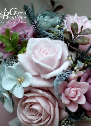 Luxurious interior bouquet of soap roses in a designer box9 photo