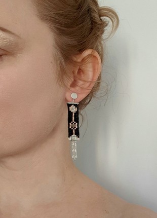 Black beaded earrings1 photo