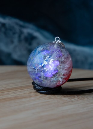 Resin universe pendant, Space necklace