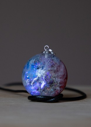 Resin universe pendant, Space necklace5 photo