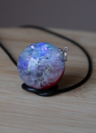 Resin universe pendant, Space necklace4 photo