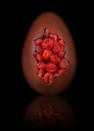 Chocolate egg with cherry1 photo