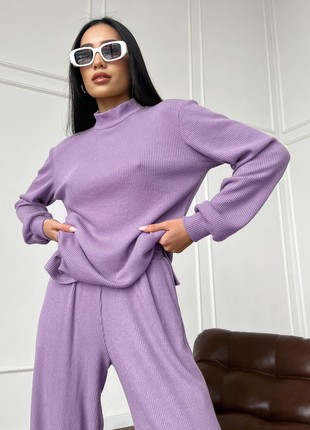 Tunic and culotte suit in violet color2 photo