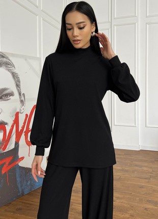 Tunic and culotte suit in black2 photo