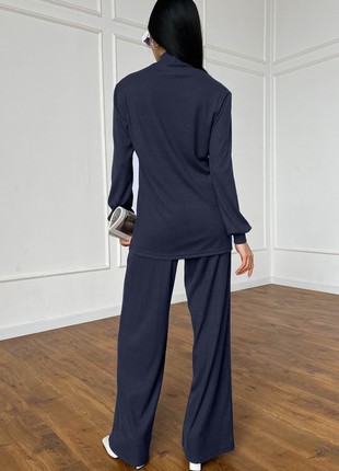 A suit of tunic and culotte in dark blue color4 photo