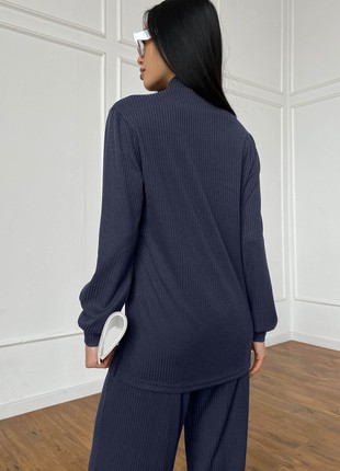 A suit of tunic and culotte in dark blue color2 photo