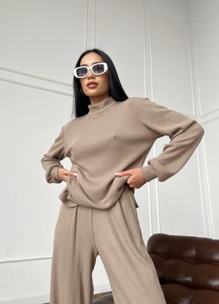 Tunic and culotte suit in beige color6 photo