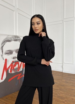 Tunic and culotte suit in black5 photo