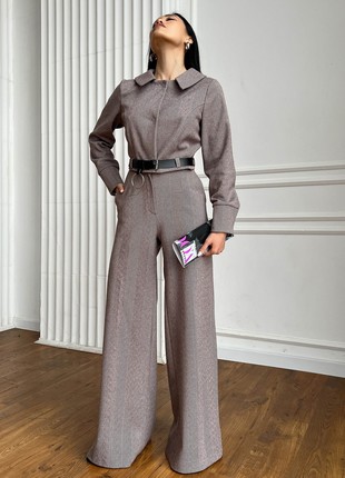 Suit jacket and trousers in brown color3 photo