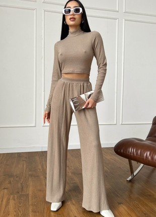 Stylish suit in beige color