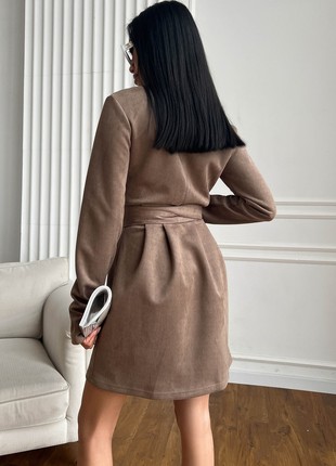 Elegant dress on the smell of artificial suede in the color of cappuccino2 photo
