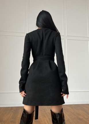 Elegant smelling dress made of artificial suede in black color6 photo