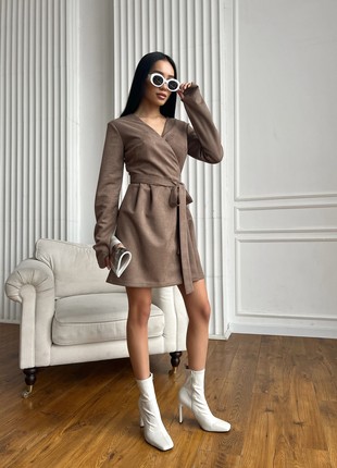 Elegant dress on the smell of artificial suede in the color of cappuccino7 photo