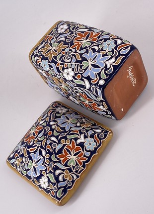 Tea box. crimean tatar ceramic plate in the author's style «quru isar»2 photo