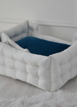 Withe Dog Bed, Best dog beds, Calming dog bed, Dog sofa - 27.5x19.6 in. (70x50 cm.)