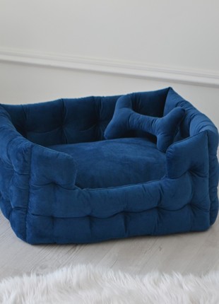 Pet Beds & Cots, Machine washable, Blue Dog Bed - 43.3x27.5 in. (110x70 cm.)