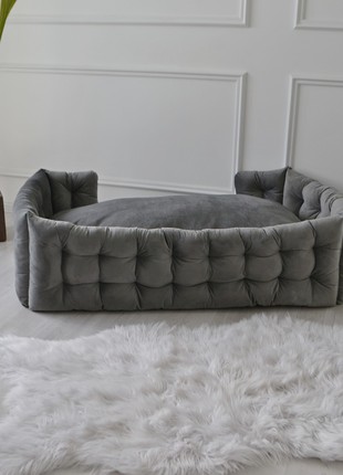 Dog bed, fluffy angel dog bed, gray dog bed, pet bed, extra large dog bed - 43.3x27.5 in. (110x70 cm.)
