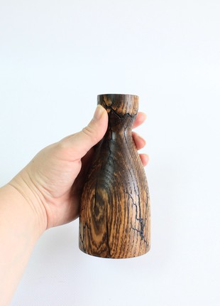 Handmade candlesticks set of 3, decorative rustic wood candle holder/vase8 photo