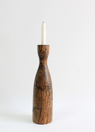 Handmade candlesticks set of 3, decorative rustic wood candle holder/vase4 photo