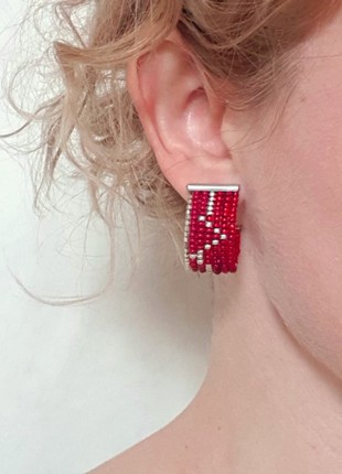 beaded earrings Red is Love1 photo