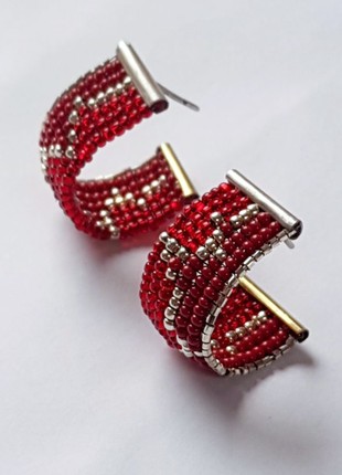 beaded earrings Red is Love4 photo