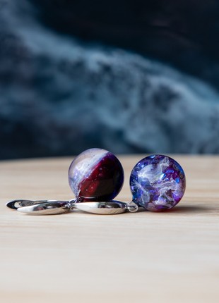 Cosmic earrings, galaxy jewelry, planet earrings, Galaxy earrings, fantasy earring3 photo