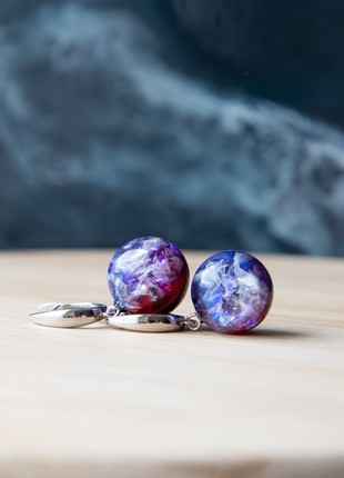 Cosmic earrings, galaxy jewelry, planet earrings, Galaxy earrings, fantasy earring6 photo