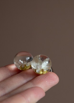 Real white flower earrings, resin flower earrings9 photo
