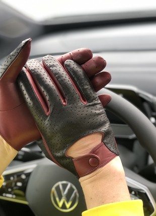 Men's leather driving gloves3 photo