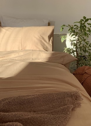 Cotton ranforce bedding set SAND double bed5 photo