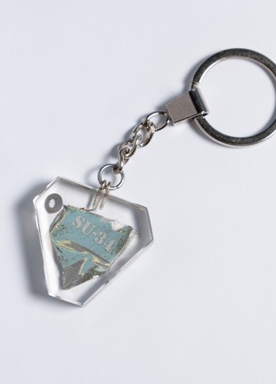 Keyring with a piece of taken down russian su-34 aircraft2 photo
