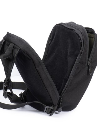 Black single-strap mini backpack3 photo
