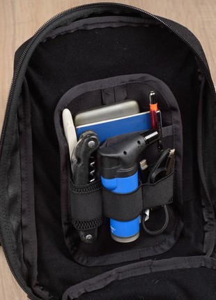 Black single-strap mini backpack6 photo