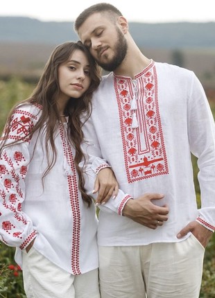 Men's embroidered shirt MOTYV Bayraktar red
