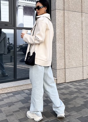 Jacket made of eco leather in white color4 photo