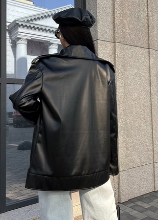Jacket made of eco leather in black color2 photo