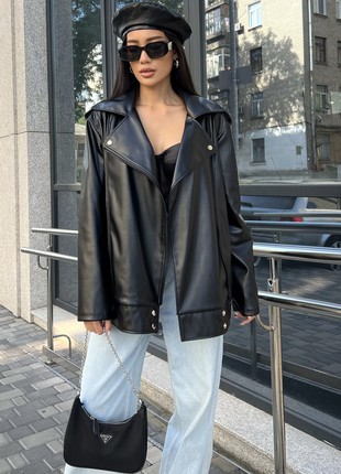 Jacket made of eco leather in black color7 photo