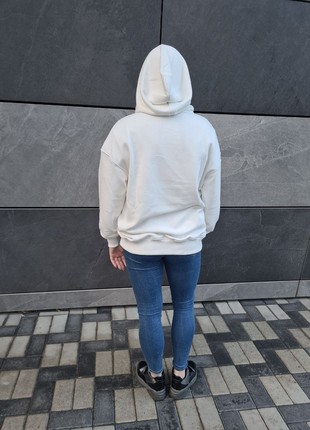 Hoodie white women Birds "Spirit of Freedom" with Ukrainian Symbolic3 photo