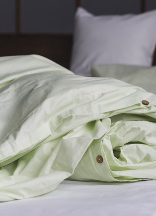 Cotton ranforce bedding set SHADOW LIME double bed4 photo