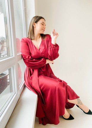 Burgundy mother of the bride dress / Mother of groom dress2 photo