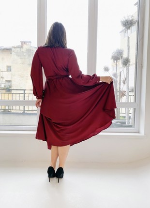 Burgundy mother of the bride dress / Mother of groom dress6 photo